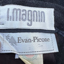 Switch Evan-Picone I Magnin Vintage Wool Blend Inverted Side Pleat Midi Skirt Charcoal 2 image