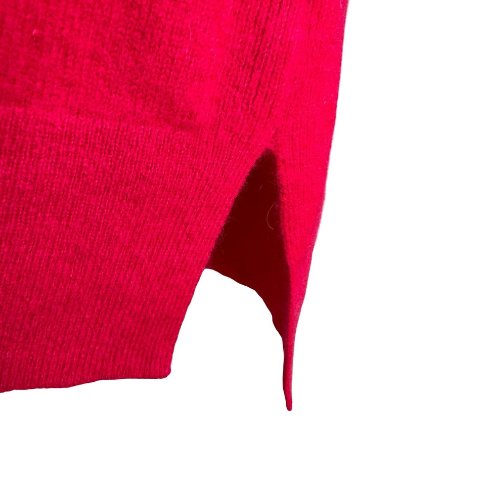 Halogen 100% Cashmere Quiet Luxury Minimalist Preppy Staple Sweater Tomato Red S