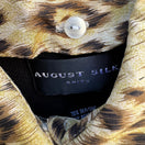 Switch August Silk Knits Womens Black V-Neck Sweater Leopard Collar Layered Look Large 2 image