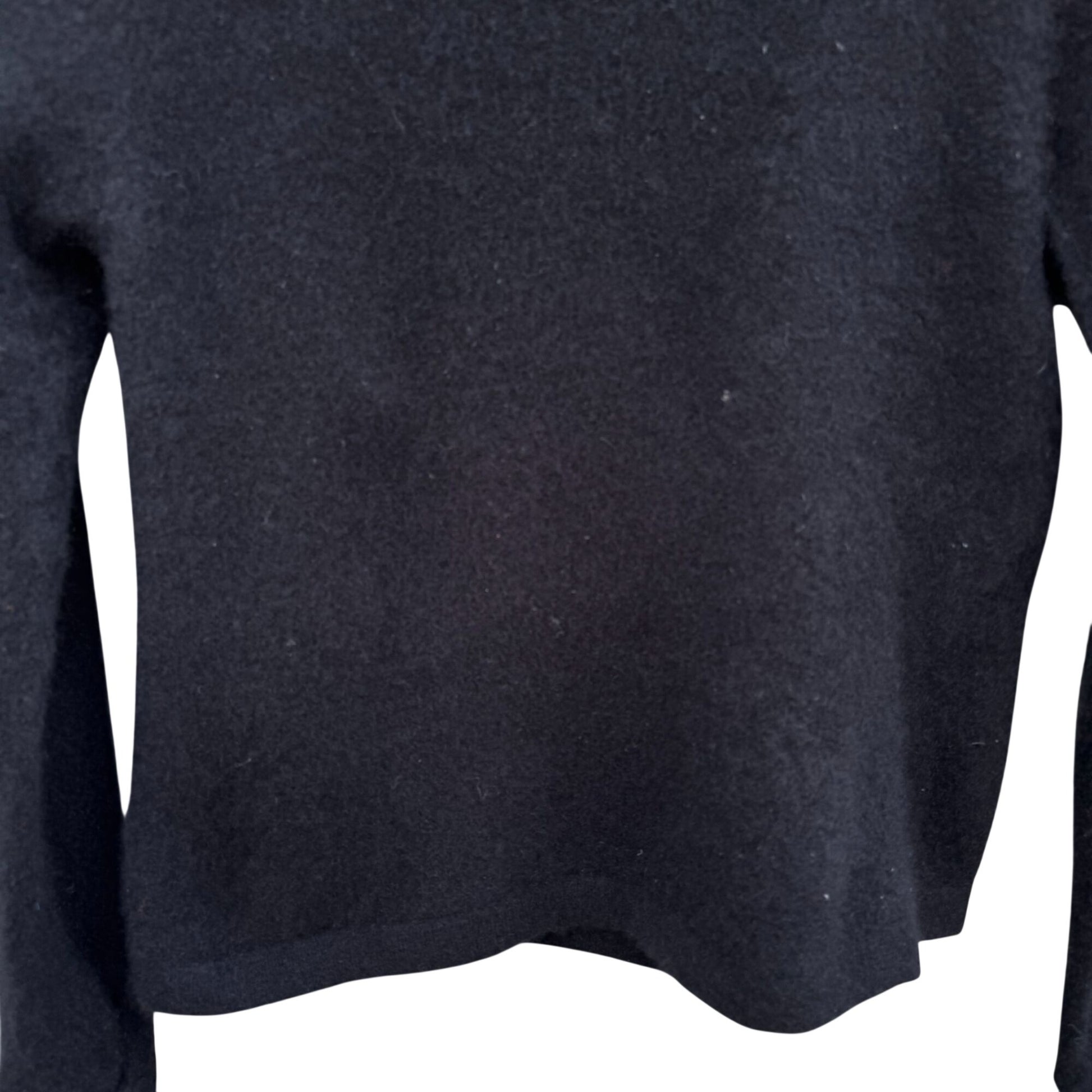 Neiman Marcus Black Luxury Knit Cashmere Sweater XL Keyhole Cutouts Long Sleeve