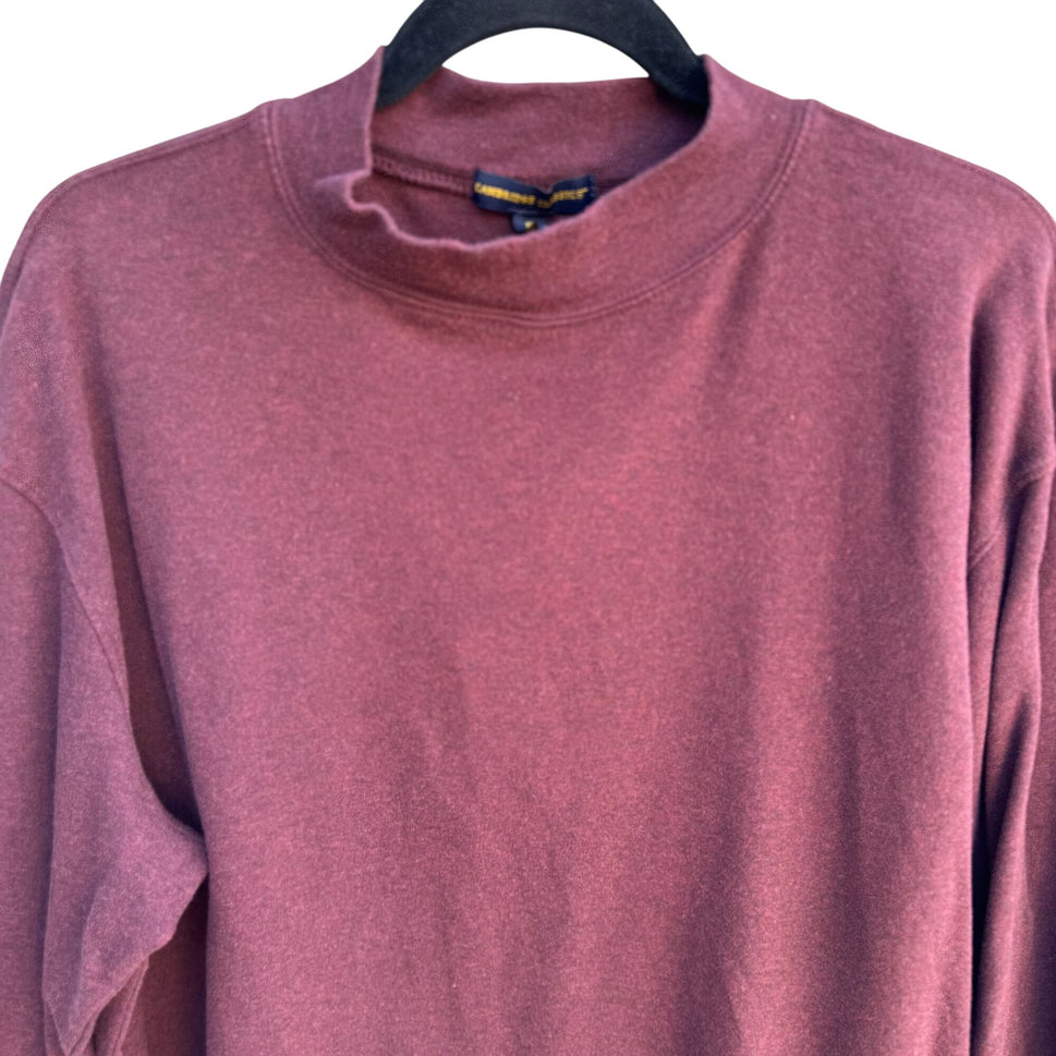 Cambridge Classics Vintage Mens Marbled Burgundy Long Sleeve Mock Neck Shirt XL