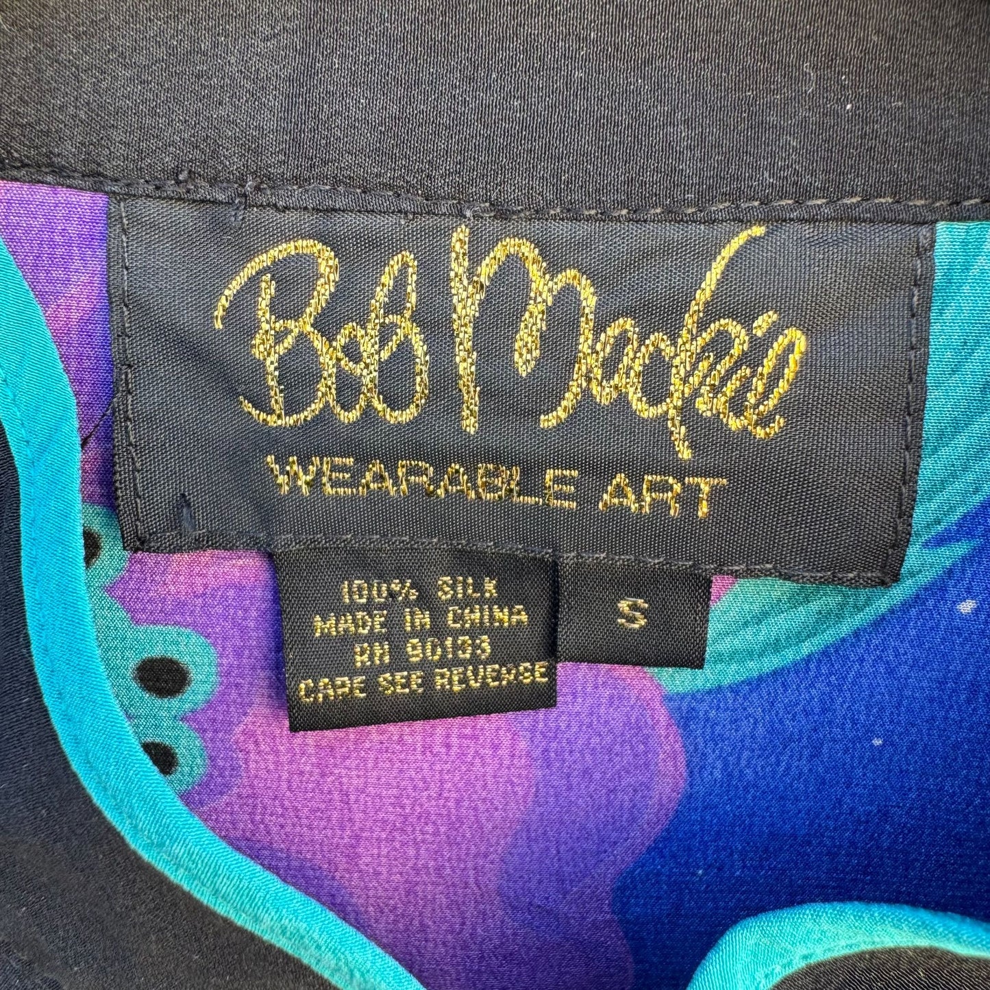 Bob Mackie Wearable Art Vintage Womens Silk Floral Frog Closure Kimono Jacket S