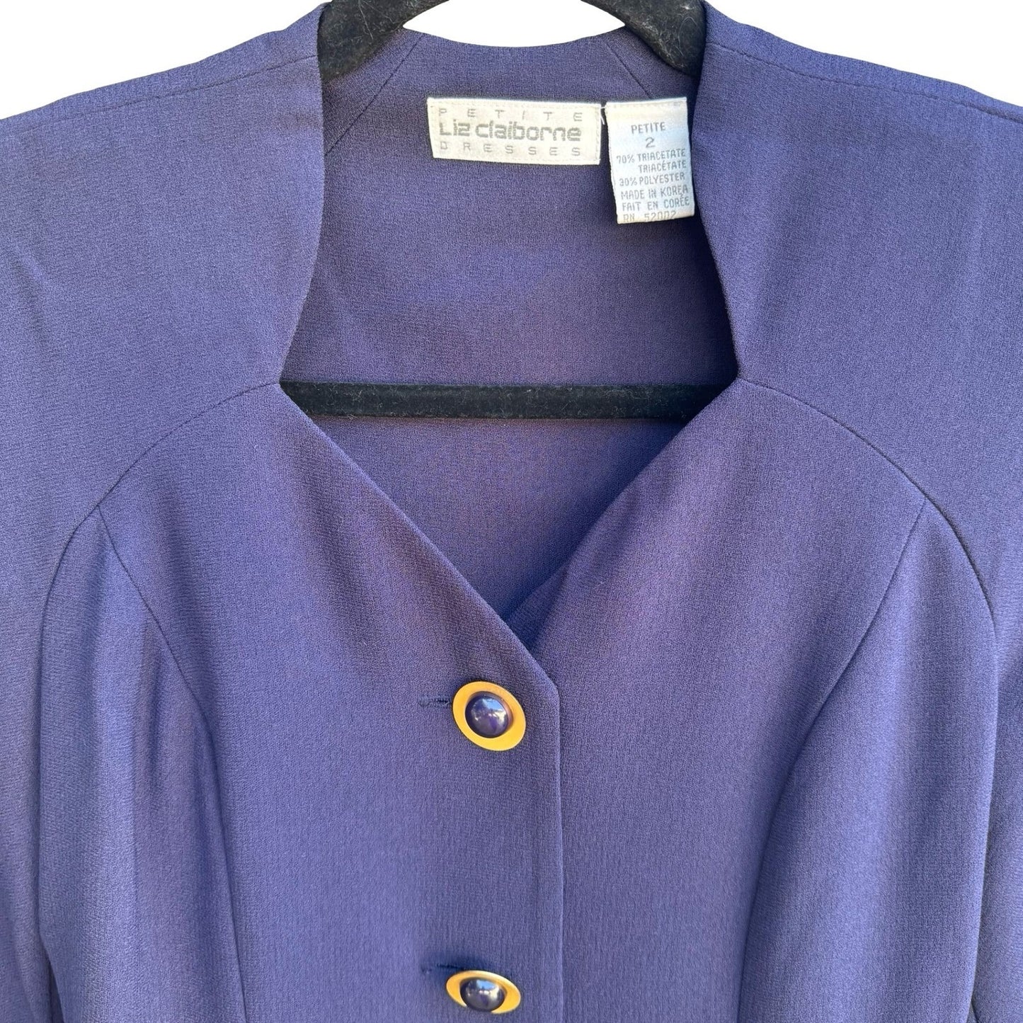 Liz Claiborne Vintage 90s Power Dressing Royal Blue Notched Cropped Blazer 2