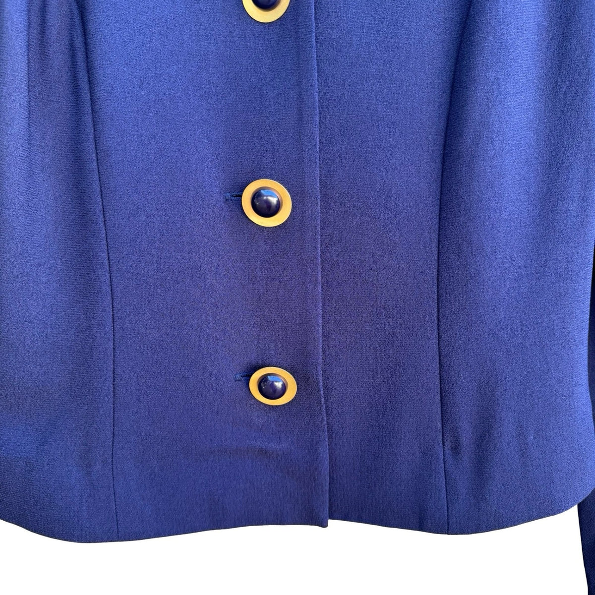 Liz Claiborne Vintage 90s Power Dressing Royal Blue Notched Cropped Blazer 2