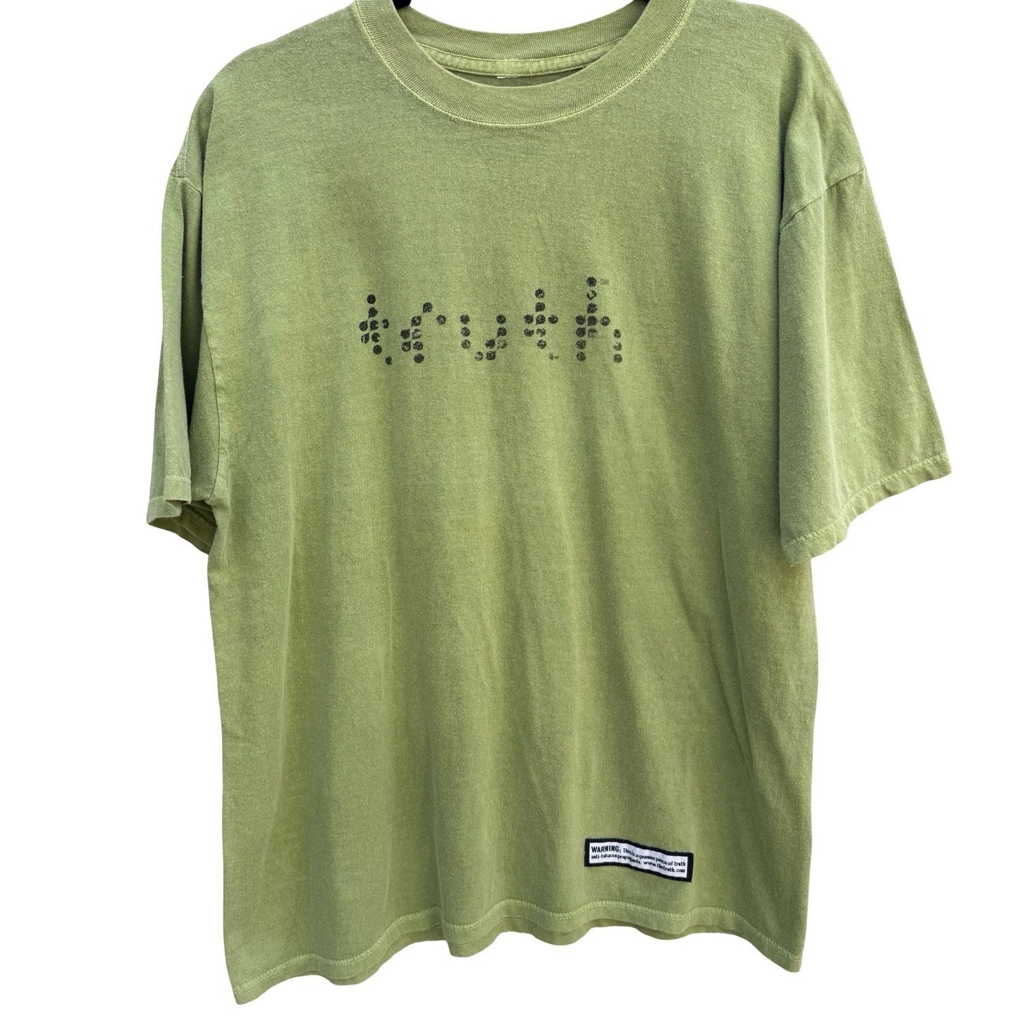 Truth Anti-Tobacco Propaganda Graphic T-Shirt Olive Green Vintage Style Men XL