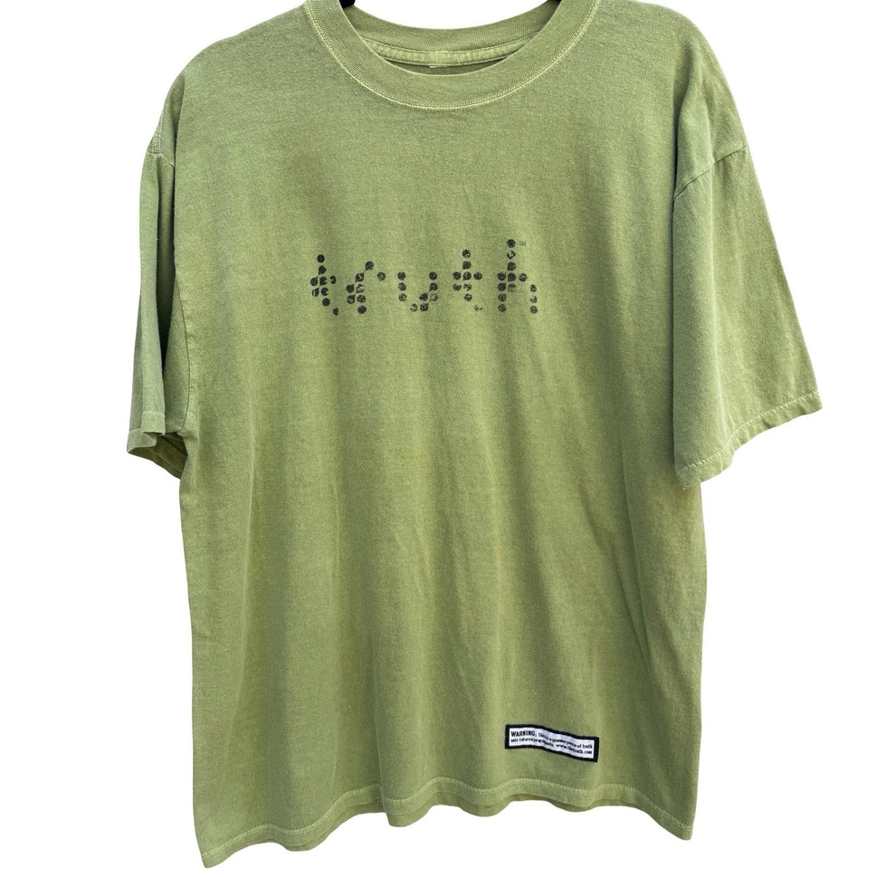 Truth Anti-Tobacco Propaganda Graphic T-Shirt Olive Green Vintage Style Men XL