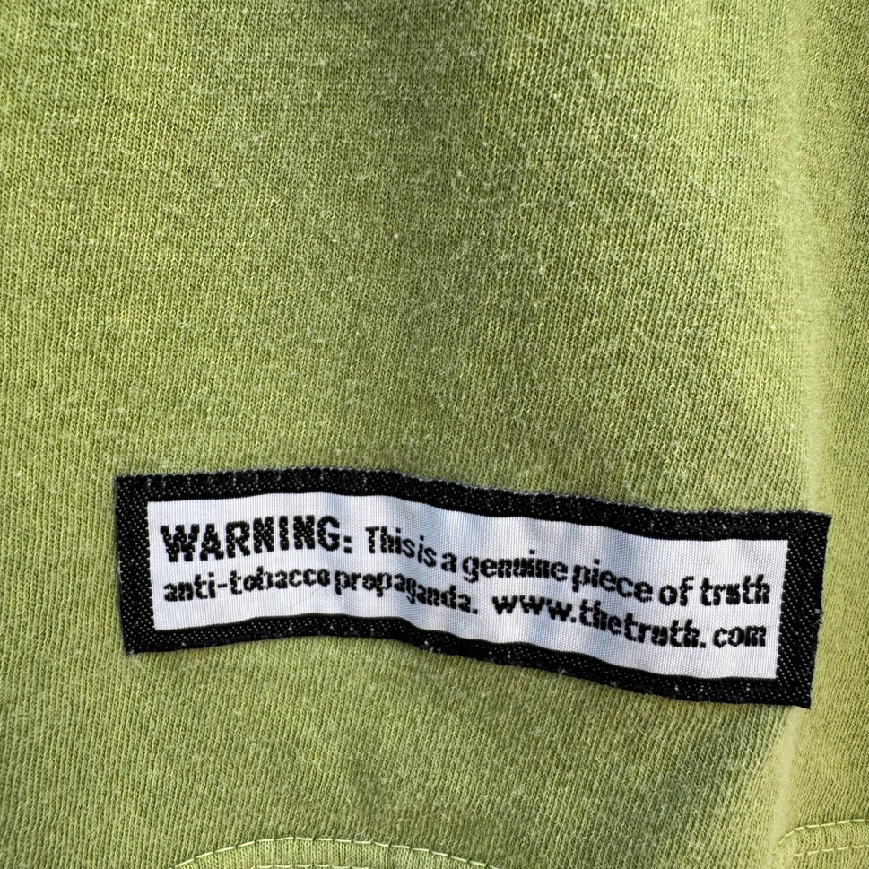 Truth Anti-Tobacco Propaganda Graphic T-Shirt Olive Green Vintage Style Men XL