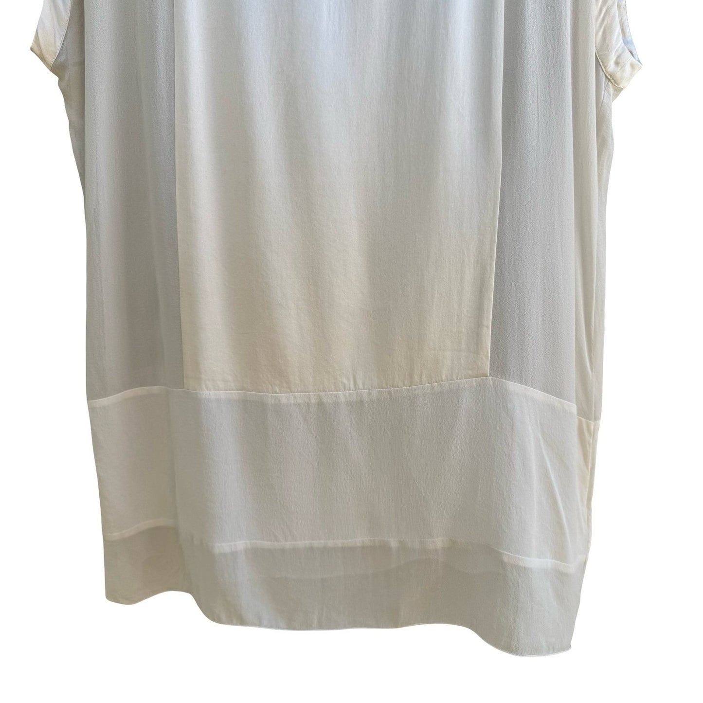 Eileen Fisher Silk Blend Minimalist Quiet Luxury Lagenlook Sheer Tunic Blouse L