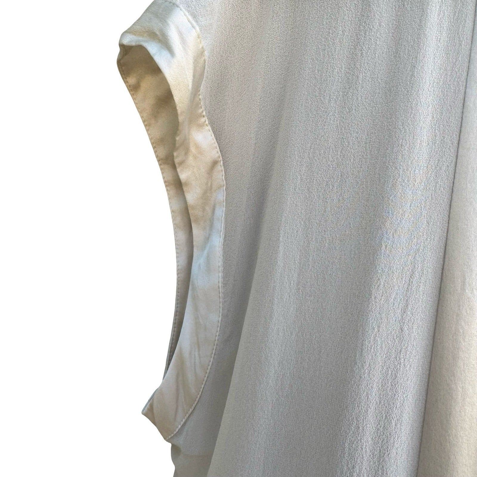 Eileen Fisher Silk Blend Minimalist Quiet Luxury Lagenlook Sheer Tunic Blouse L