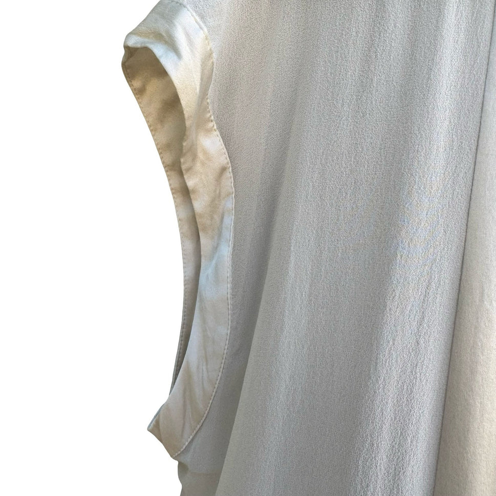 Eileen Fisher Silk Blend Minimalist Quiet Luxury Lagenlook Sheer Tunic Blouse L