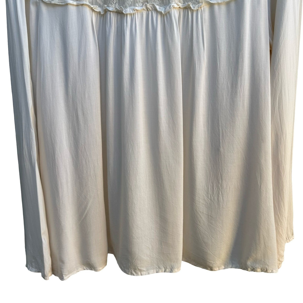 Hinge Boho Cottagecore Coquette Fairycore Floral Lace Embroidered Blouse Ivory M
