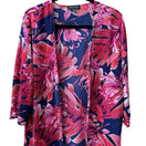 Switch Slinky Brand Resortwear Boho Tropical Beachy Floral Open Front Duster Cardigan L 3 image
