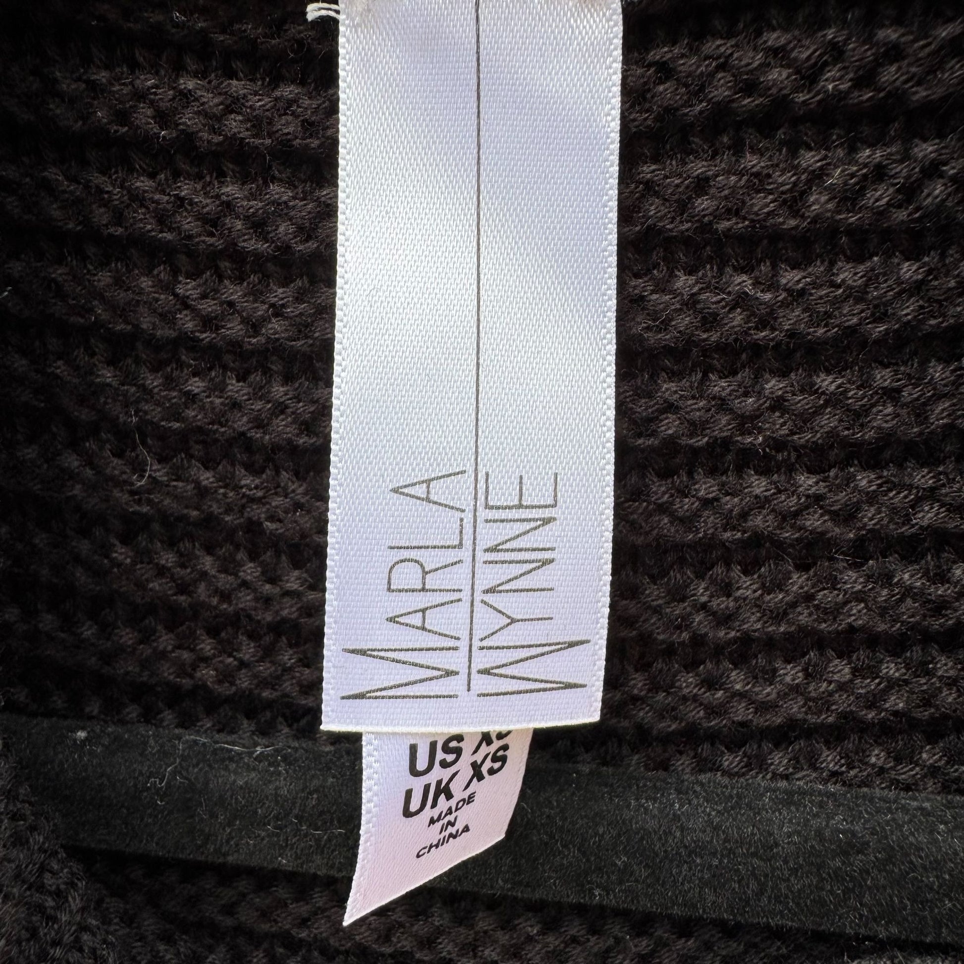 Marla Wynne Black Ribbed Knit Turtleneck Sweater XS Womens Preppy Minimalist