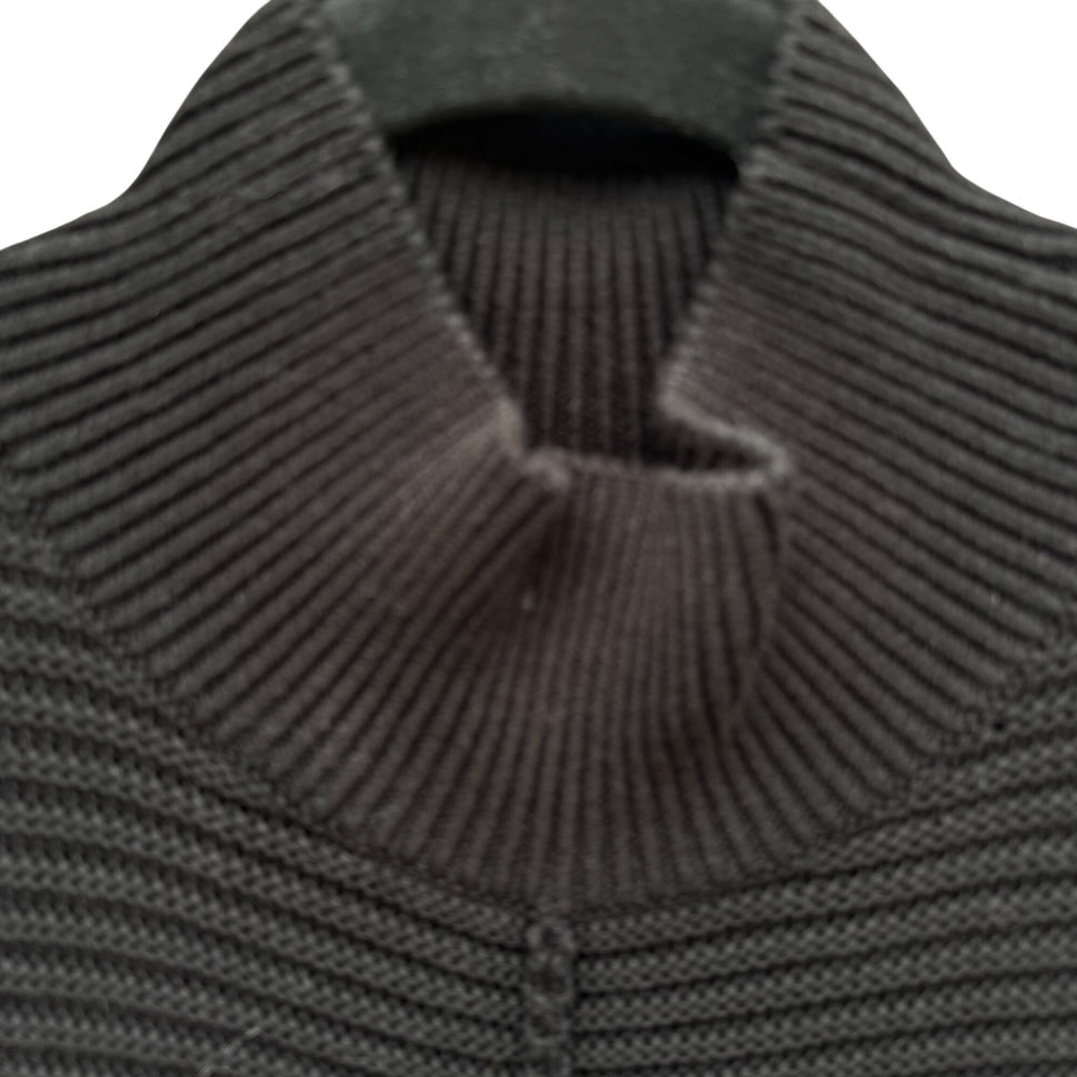Marla Wynne Black Ribbed Knit Turtleneck Sweater XS Womens Preppy Minimalist