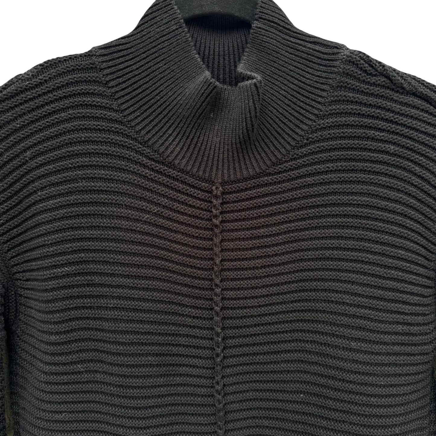 Marla Wynne Black Ribbed Knit Turtleneck Sweater XS Womens Preppy Minimalist