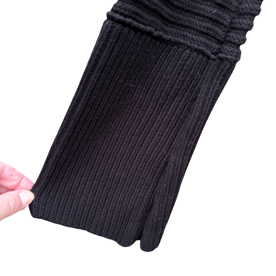 Marla Wynne Black Ribbed Knit Turtleneck Sweater XS Womens Preppy Minimalist