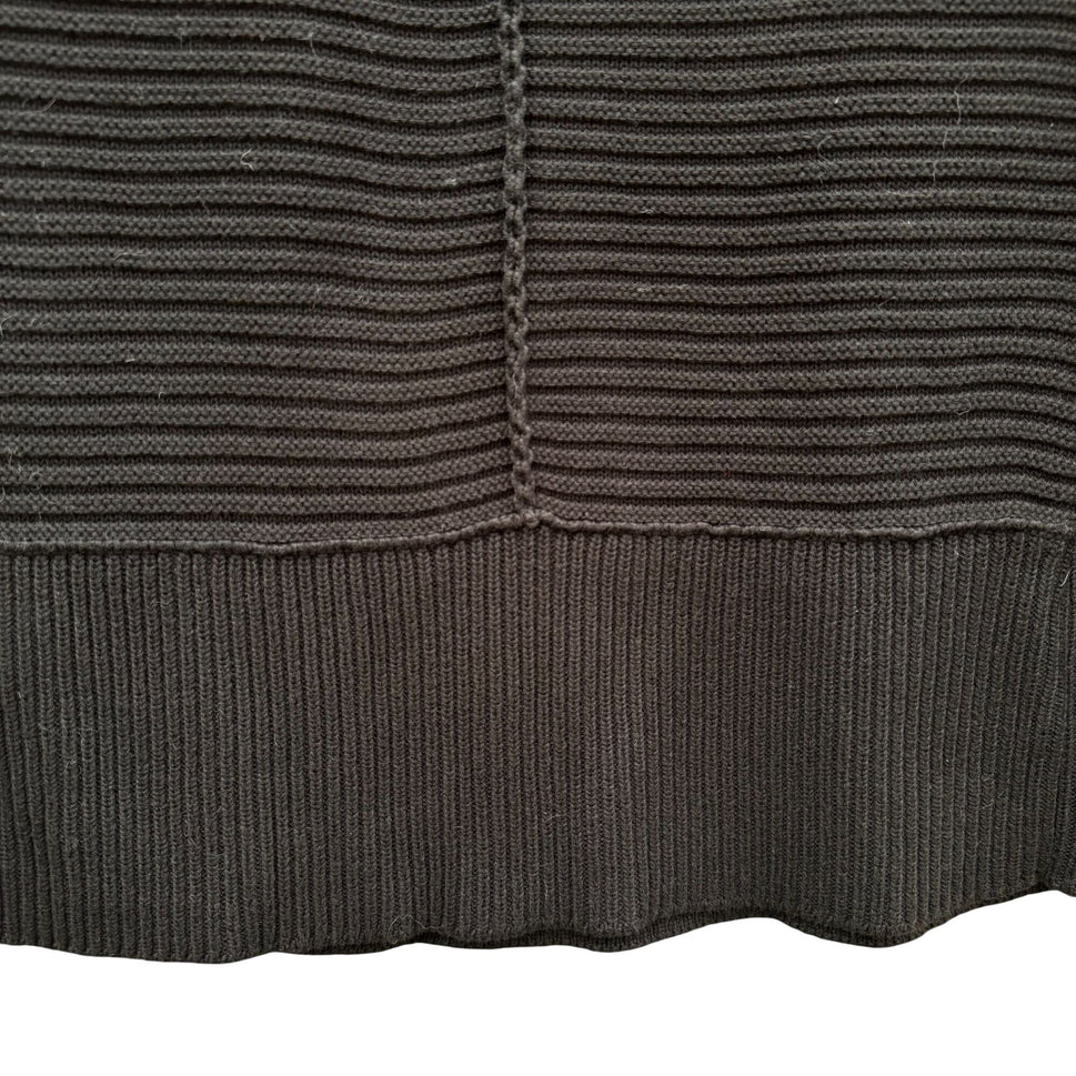 Marla Wynne Black Ribbed Knit Turtleneck Sweater XS Womens Preppy Minimalist
