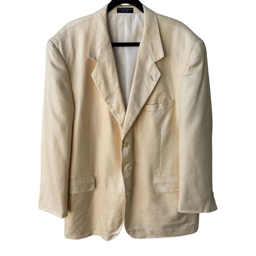 Bert Pulitzer Signature Collection Vintage Mens Yellow Silk Blazer Jacket 46R