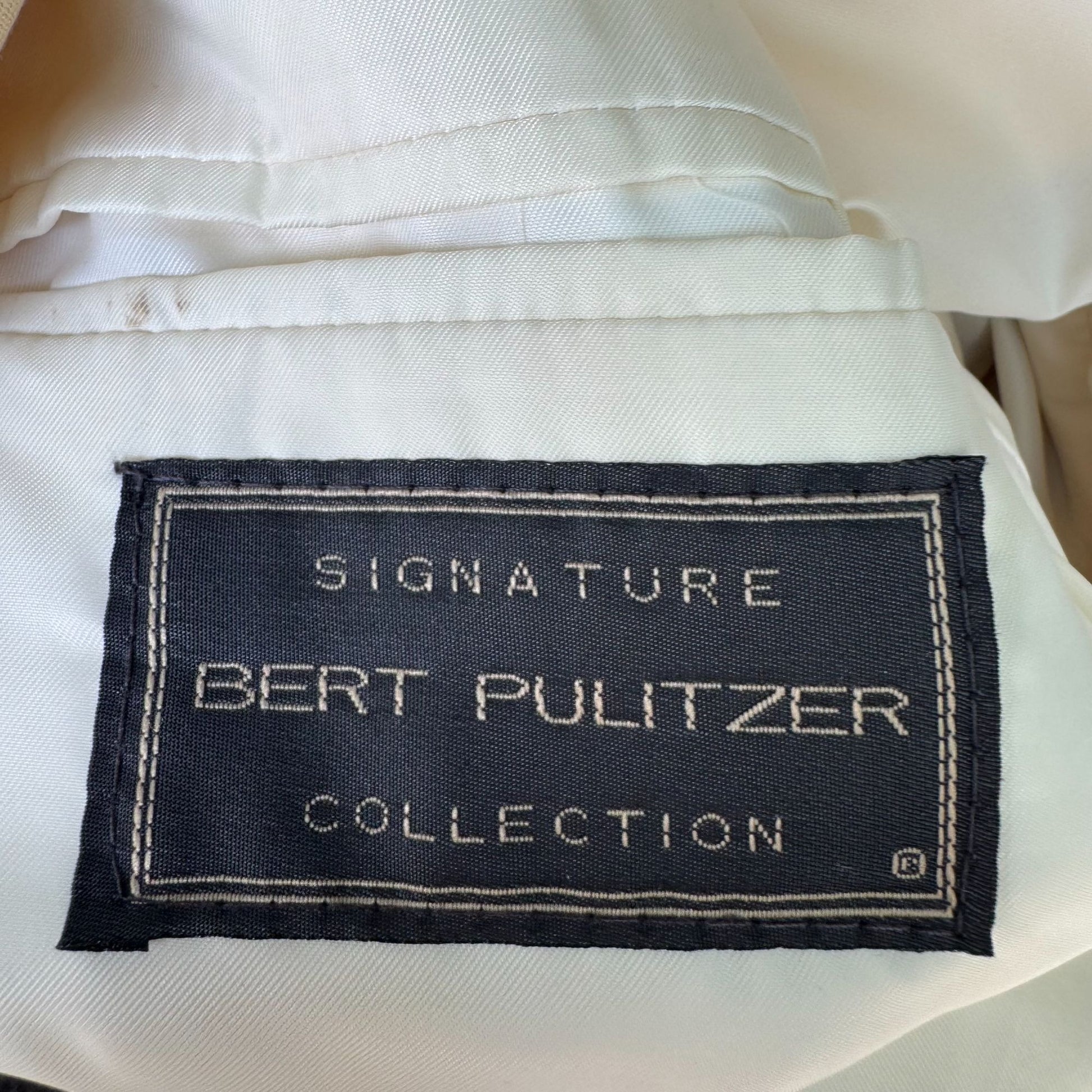 Bert Pulitzer Signature Collection Vintage Mens Yellow Silk Blazer Jacket 46R