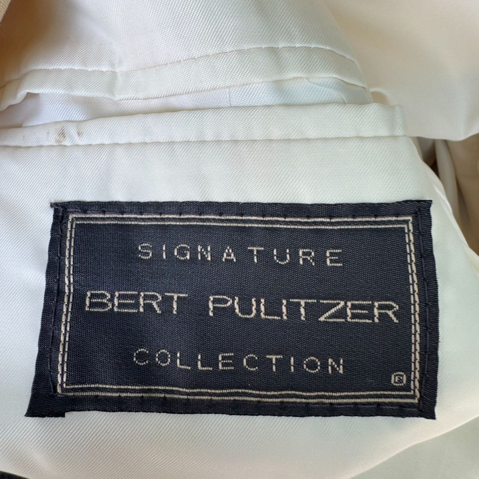 Bert Pulitzer Signature Collection Vintage Mens Yellow Silk Blazer Jacket 46R