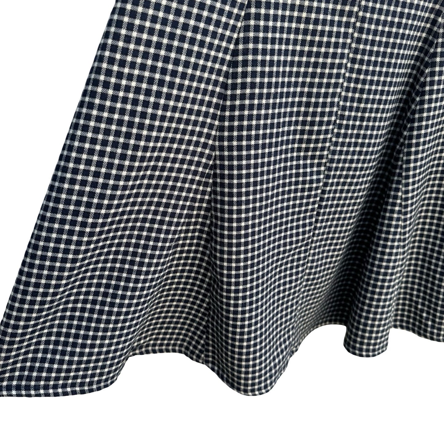 BCBGeneration Y2K Navy Blue White Gingham V-Neck Ruffle Sleeve Mini Dress Size 8