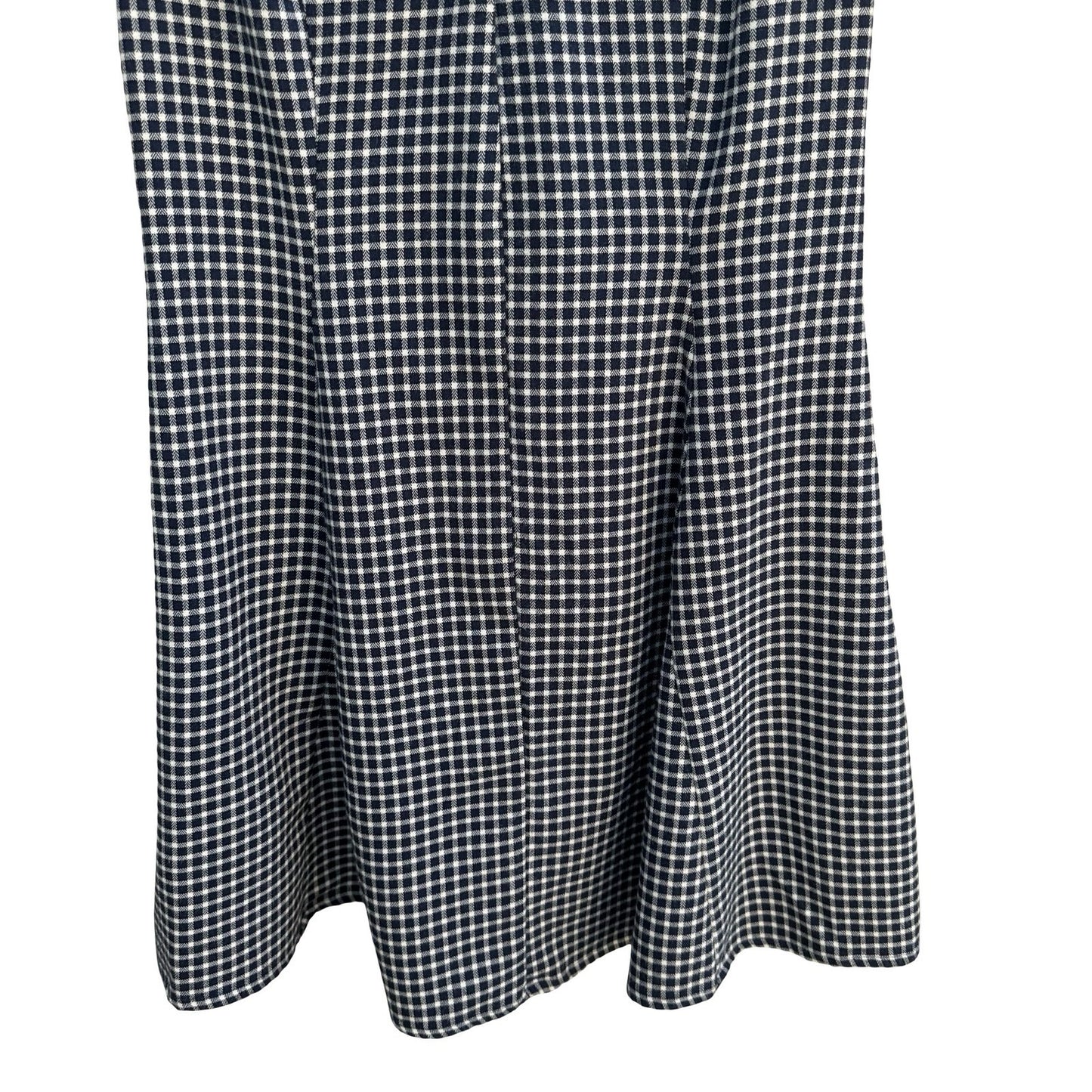 BCBGeneration Y2K Navy Blue White Gingham V-Neck Ruffle Sleeve Mini Dress Size 8