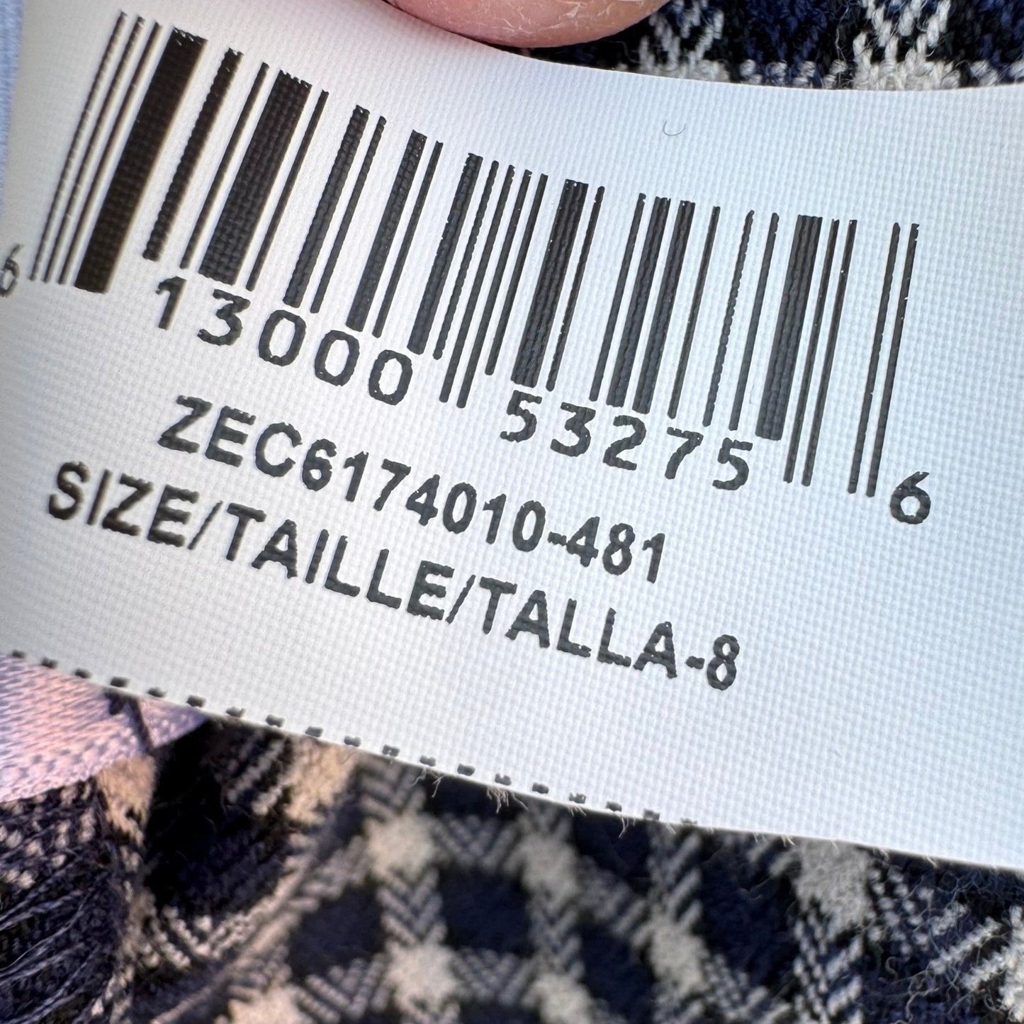 BCBGeneration Y2K Navy Blue White Gingham V-Neck Ruffle Sleeve Mini Dress Size 8