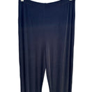 Switch Chicos Travelers Black Ribbed Straight Leg Liquid Knit High Rise Pull On Pants M 3 image