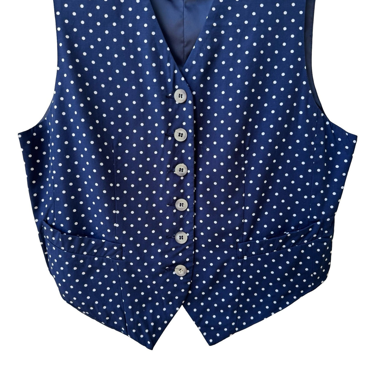 Liz Claiborne Vintage 90s PInup Rockabilly Minimalist Polka Dot Waistcoat Vest S