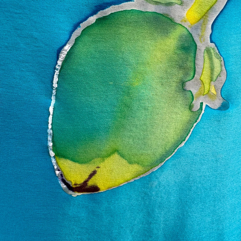 Elizabeth Hand Painted Hand Sewn Silk Bold Floral Poppy Watercolor Scarf Wrap