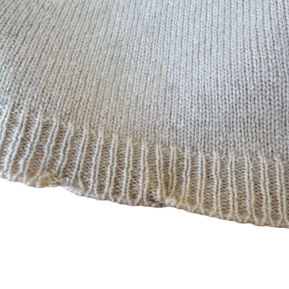Vince 100% Cashmere Quiet Luxury Preppy Short Sleeve Minimalist Sweater Tan S