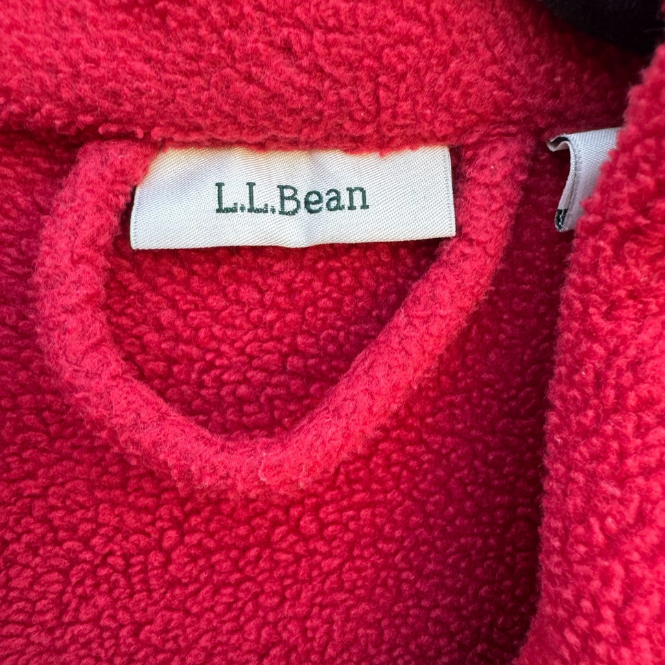 L.L.Bean Womens Red Fleece Belt & Pockets Thick Comfy Winter Bathrobe Medium