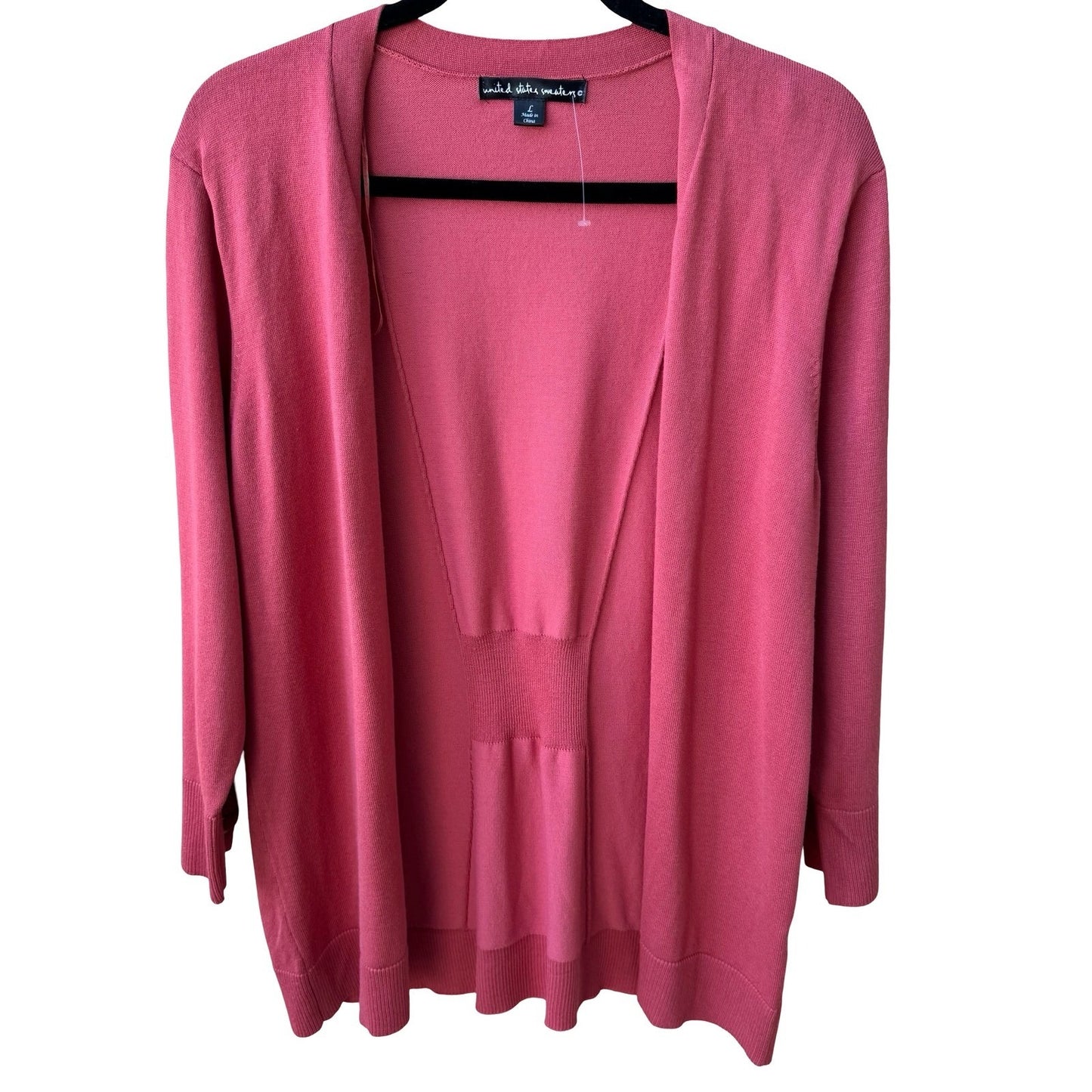 United States Sweaters Layering Minimalist Open Front Grommet Cardigan L NEW