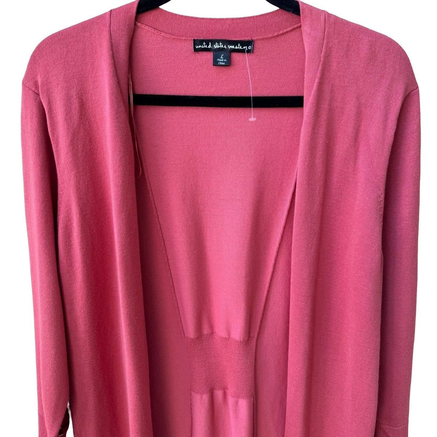 United States Sweaters Layering Minimalist Open Front Grommet Cardigan L NEW