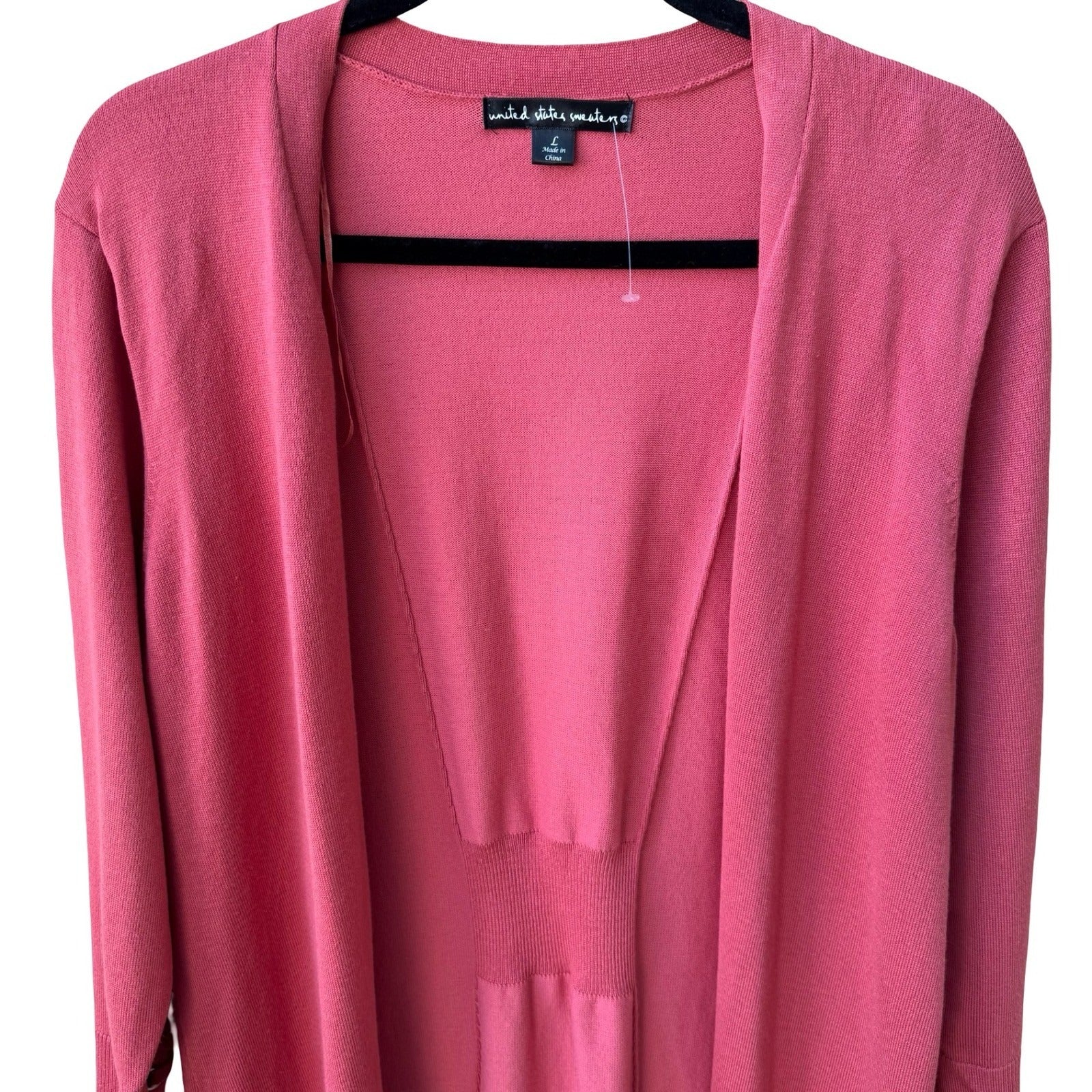 United States Sweaters Layering Minimalist Open Front Grommet Cardigan L NEW