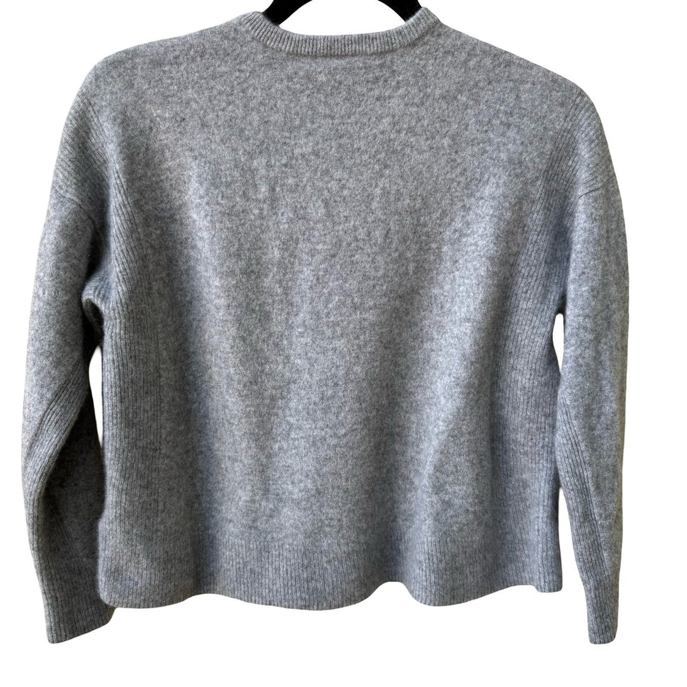 Madewell Responsible Cashmere Quiet Luxury Minimalist Soft Knit Sweater Gray M