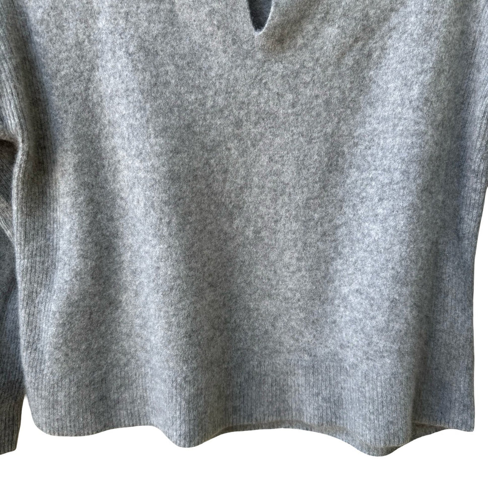 Madewell Responsible Cashmere Quiet Luxury Minimalist Soft Knit Sweater Gray M