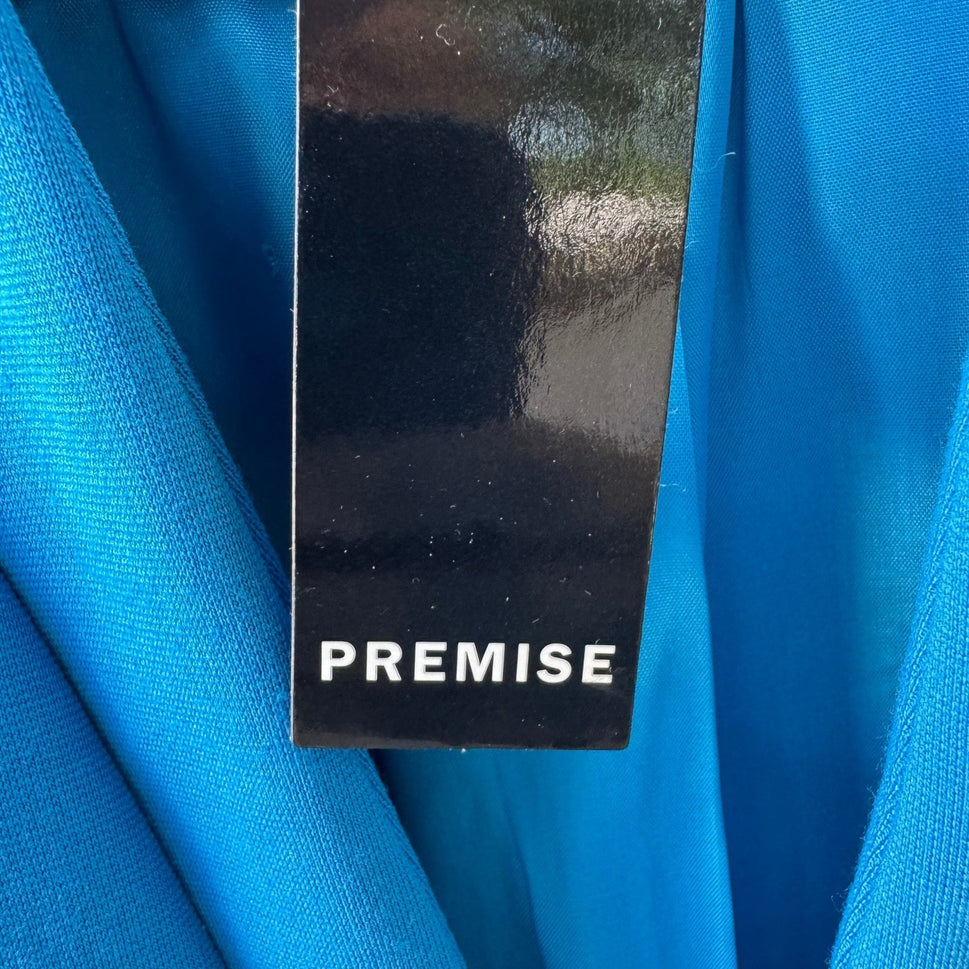 Premise Epsilon Minimalist Tailored Open Front Shawl Collar Blazer Aqua XL NEW