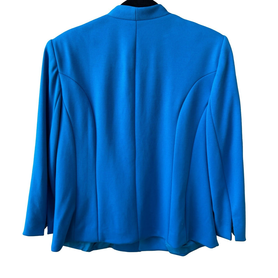 Premise Epsilon Minimalist Tailored Open Front Shawl Collar Blazer Aqua XL NEW