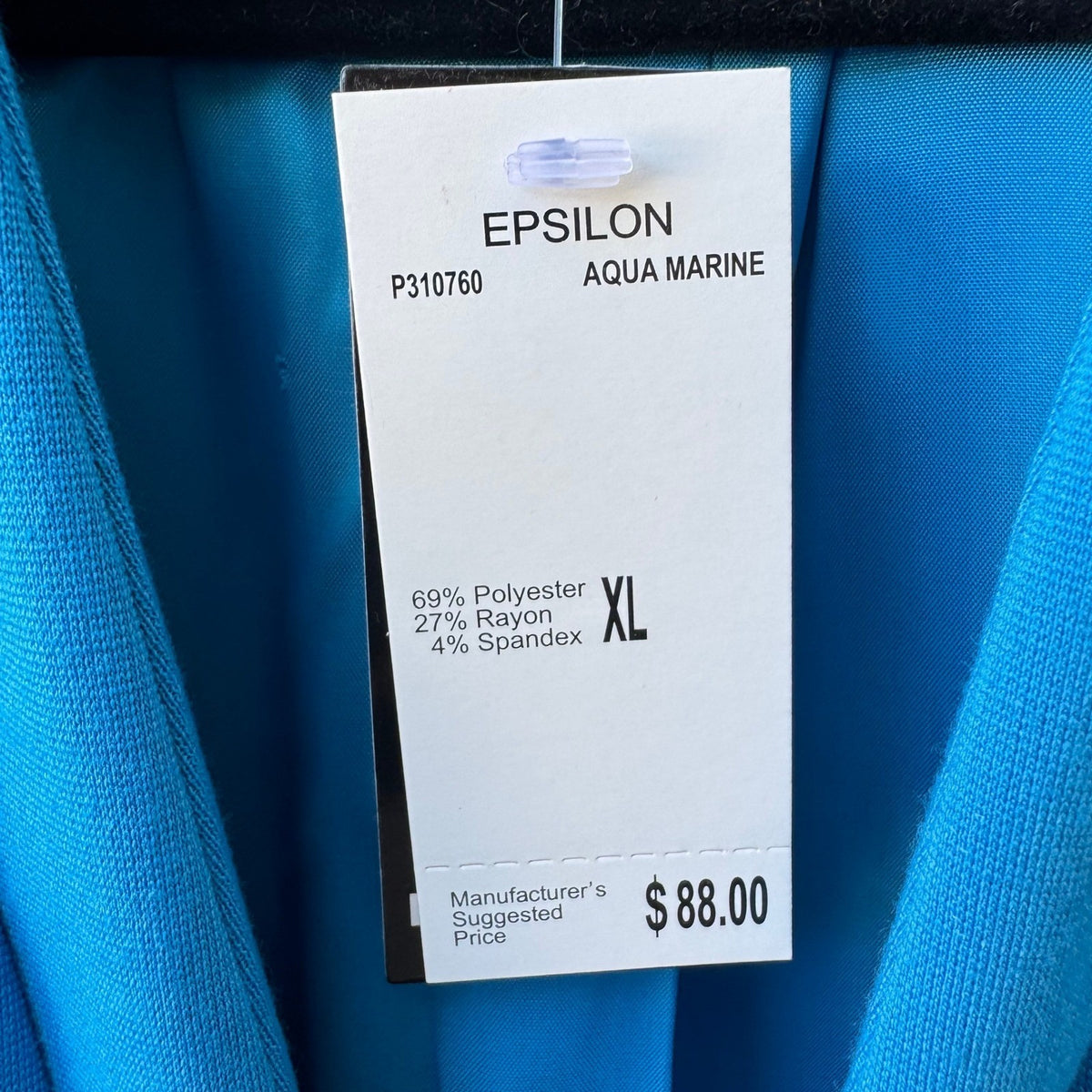 Premise Epsilon Minimalist Tailored Open Front Shawl Collar Blazer Aqua XL NEW
