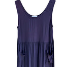 Switch Fina Fina Vintage Womens Purple Sleeveless Front Pockets Crinkle Midi Tie Dress 2 image