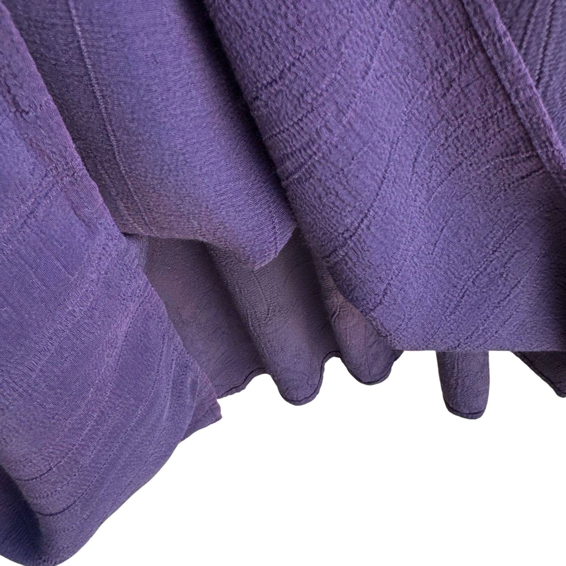 Fina Fina Vintage Womens Purple Sleeveless Front Pockets Crinkle Midi Tie Dress