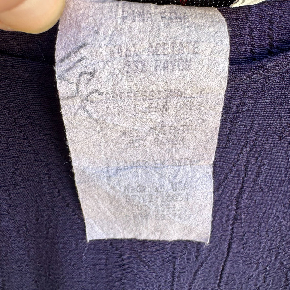 Fina Fina Vintage Womens Purple Sleeveless Front Pockets Crinkle Midi Tie Dress