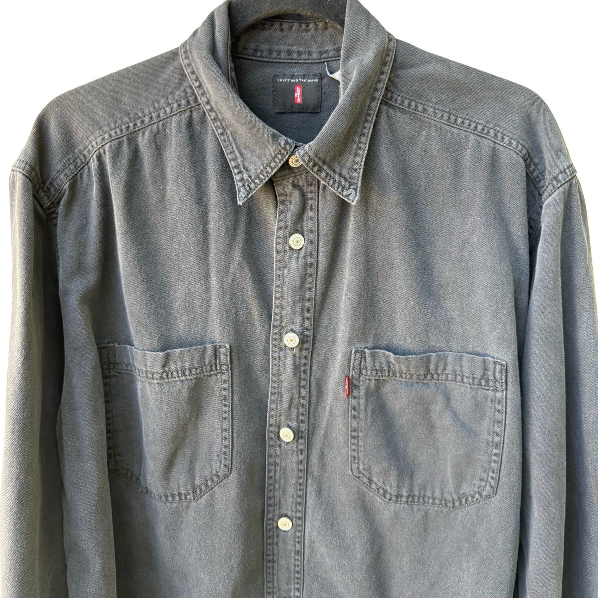 Levis Red Tab Denim Workwear Grunge Streetwear Rugged Utility Shirt Grey Mens M