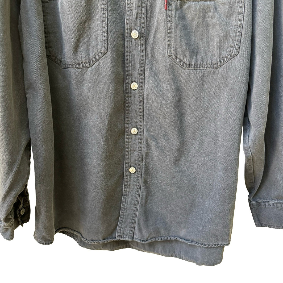 Levis Red Tab Denim Workwear Grunge Streetwear Rugged Utility Shirt Grey Mens M