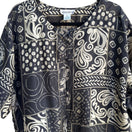 Switch Adrian Jordan Vintage Black Beige Patchwork Paisley Pattern Silk Blouse 22/24 2 image