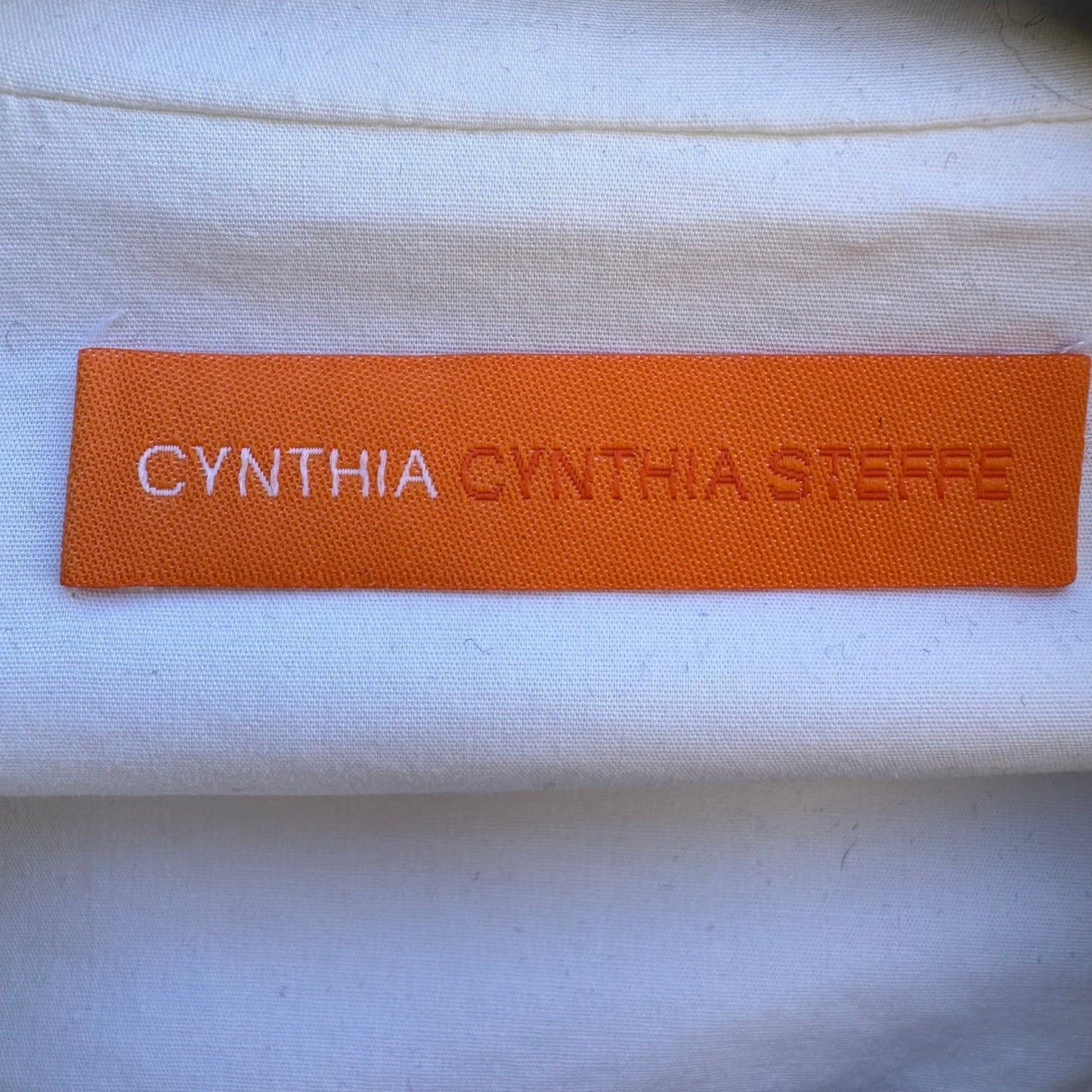 Cynthia Steffe Coquette Minimalist Preppy Peplum Blouse Bow Waist Elbow Sleeve S