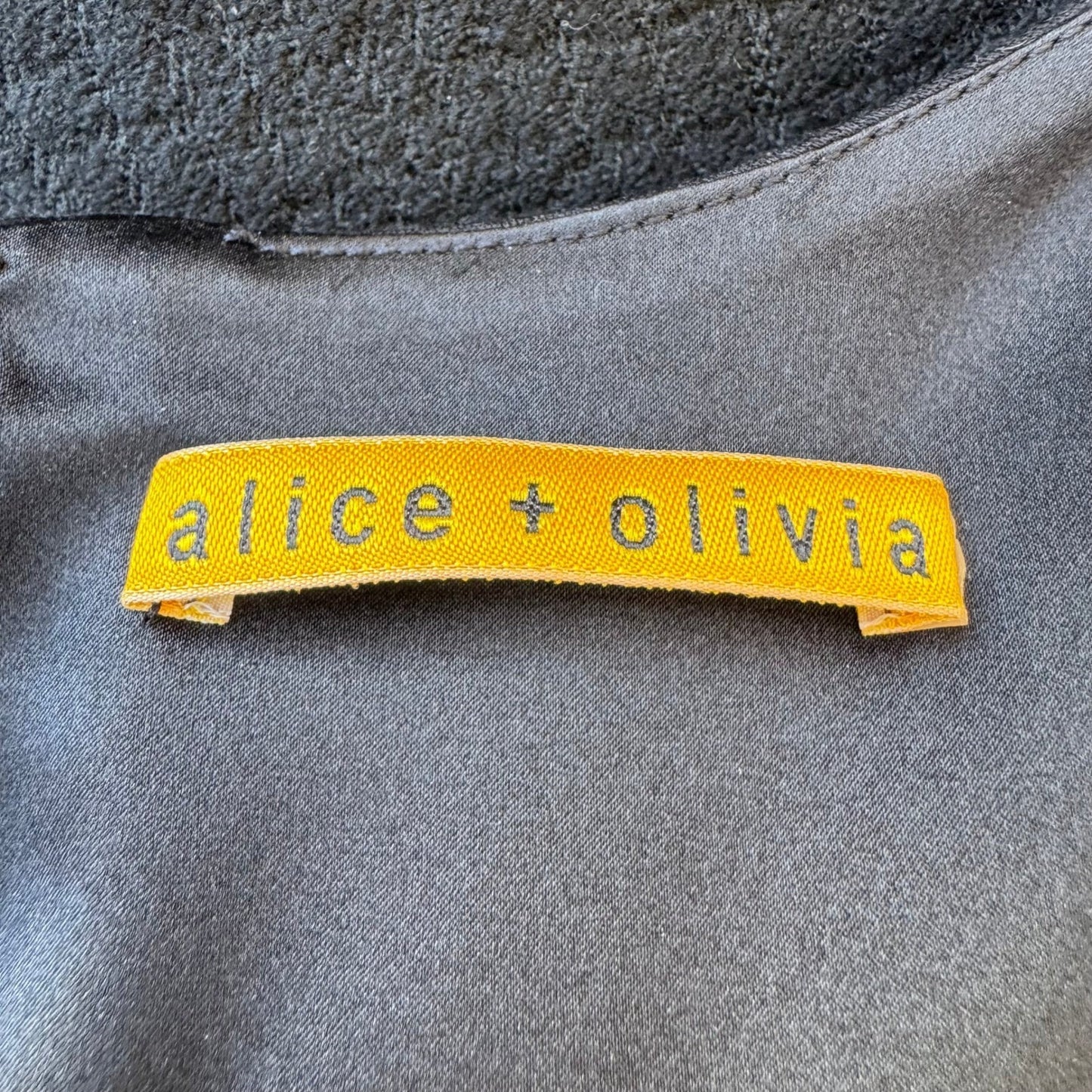 Alice + Olivia Minimalist Sleeveless Tiered Silk Blend Mini Little Black Dress 2