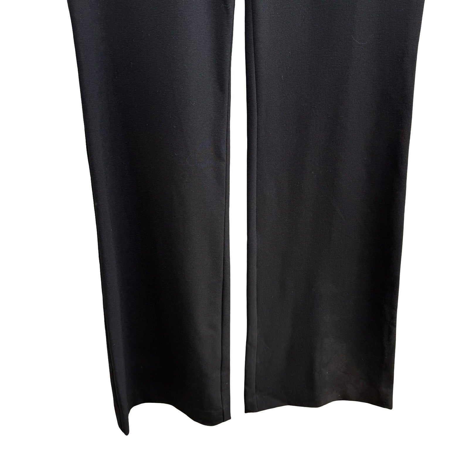 Sheri Bodell Y2K Edgy Woven Leather Waist Tailored Evening Pants Black Womens 8