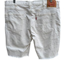 Switch Levis Mens 511 White Stretch Denim Mid Rise Distressed Cut-Off Shorts W38 L 2 image